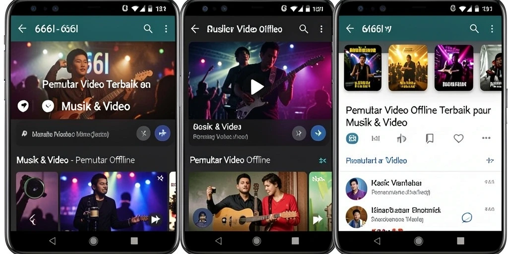 Antarmuka intuitif 666I untuk pemutar video offline yang menarik.