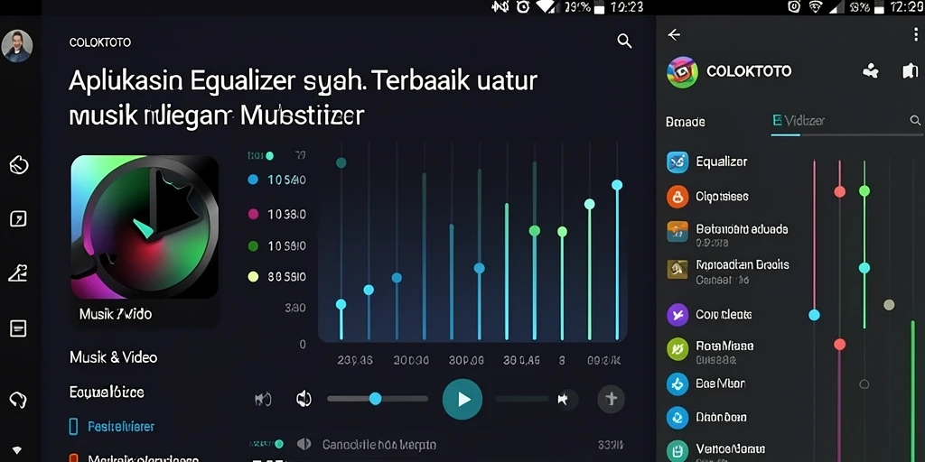 Antarmuka aplikasi COLOKTOTO dengan fitur Equalizer intuitif.