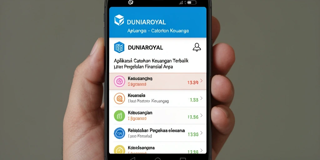 Tampilan antarmuka DUNIAROYAL yang sederhana dan informatif.