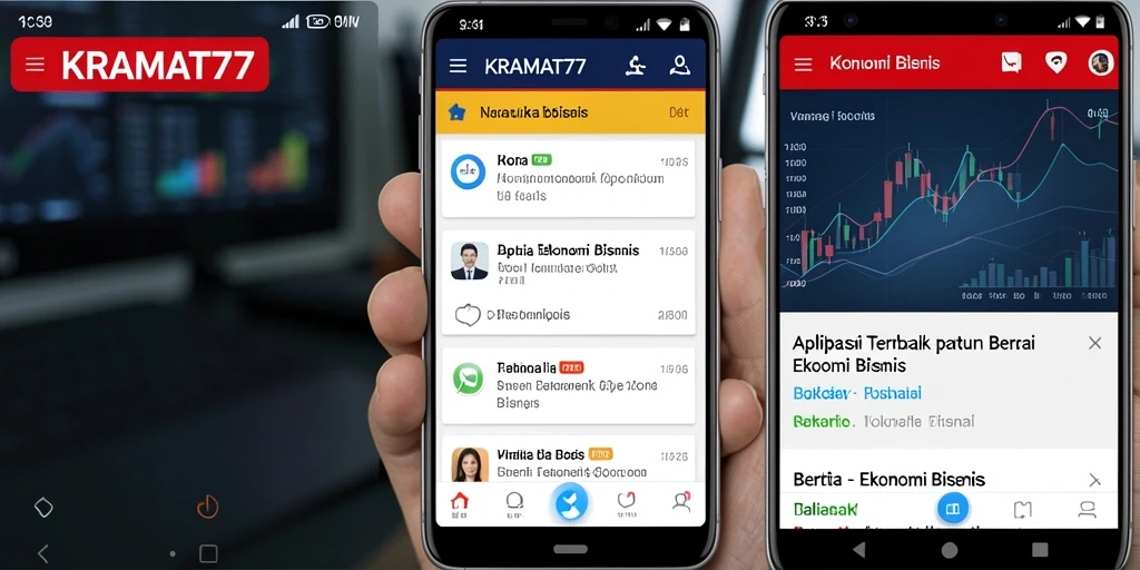 Tampilan antarmuka aplikasi KRAMAT77 yang informatif dan modern.