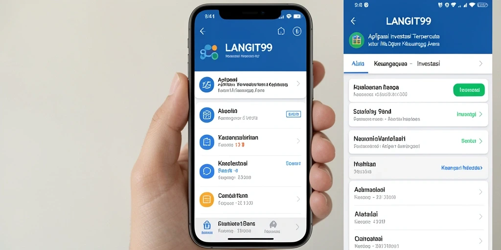 Antarmuka aplikasi LANGIT99 yang bersih dan mudah digunakan untuk investasi.