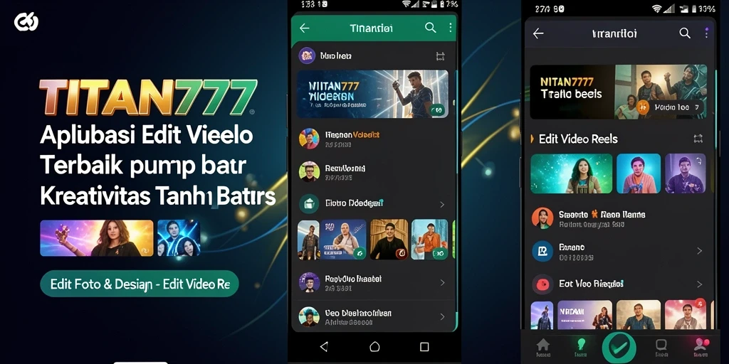 Tampilan antarmuka TITAN777 dengan fitur Edit Video Reels yang lengkap.
